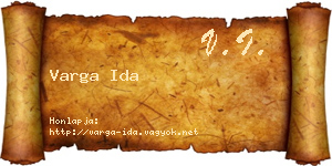 Varga Ida névjegykártya